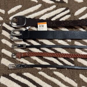 Womens Black and Brown Leather Belts